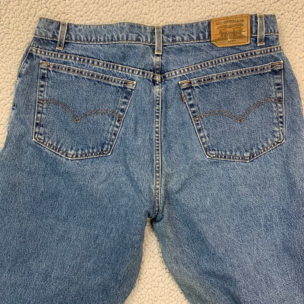 Vintage 1993 Levis 545 Jeans Mens 40x30 Blue Loose Fit Orange‎ Tab Cotton 90s